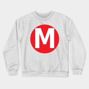 Letter M Big Red Dot Letters & Numbers Crewneck Sweatshirt